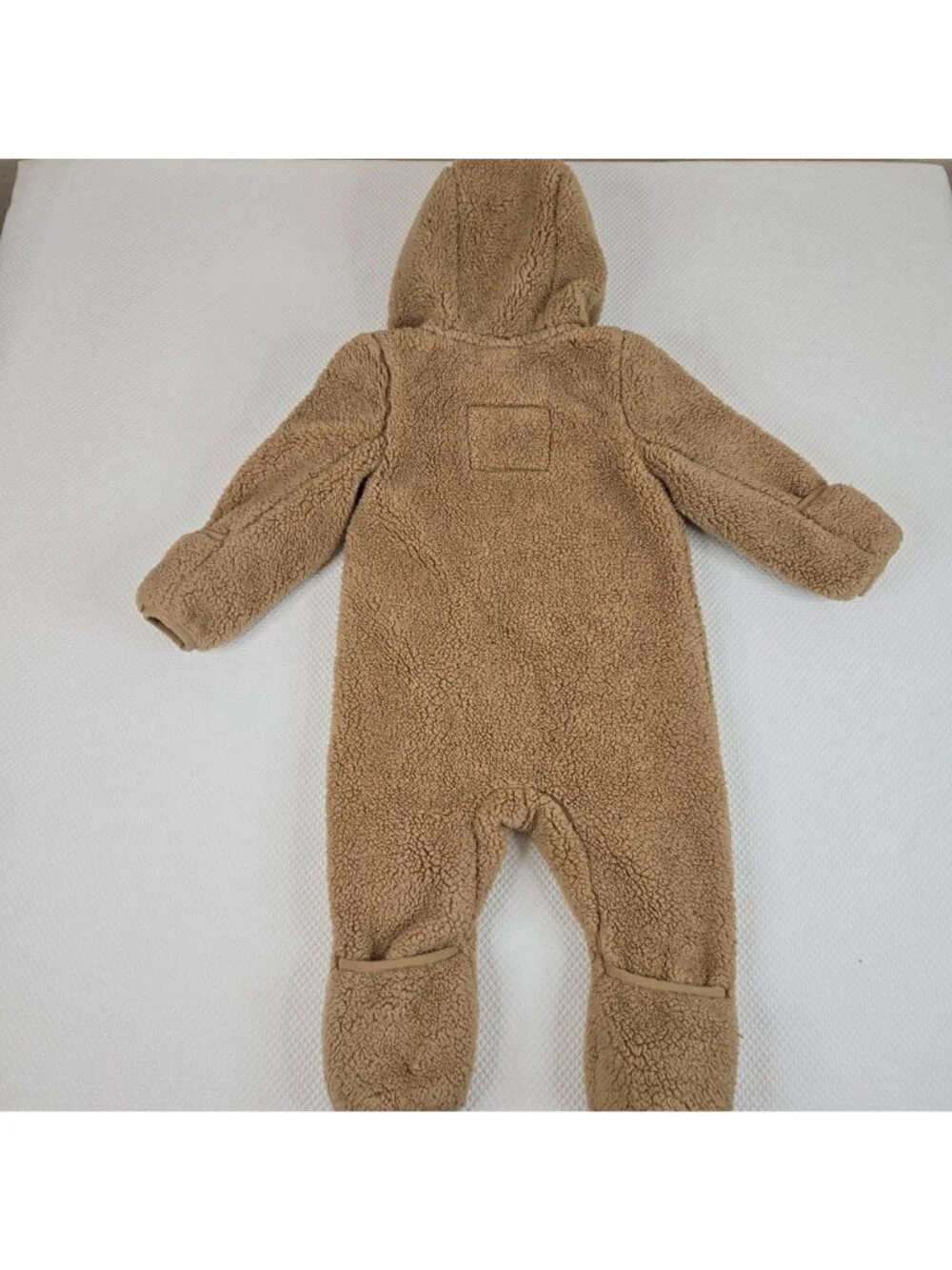 The North Face Infant Bear Bunting Brown 6-12M Sherpa Fleece Hoodie Full-Zip Win